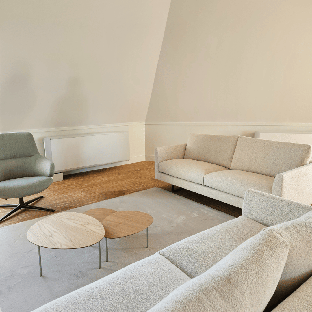 Interieur kantoor in project van Maison Forton tapijten