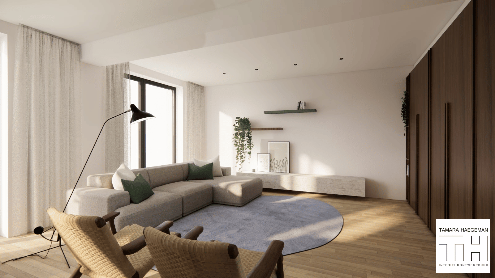 Interieurontwerp living met Maison Forton tapijt.